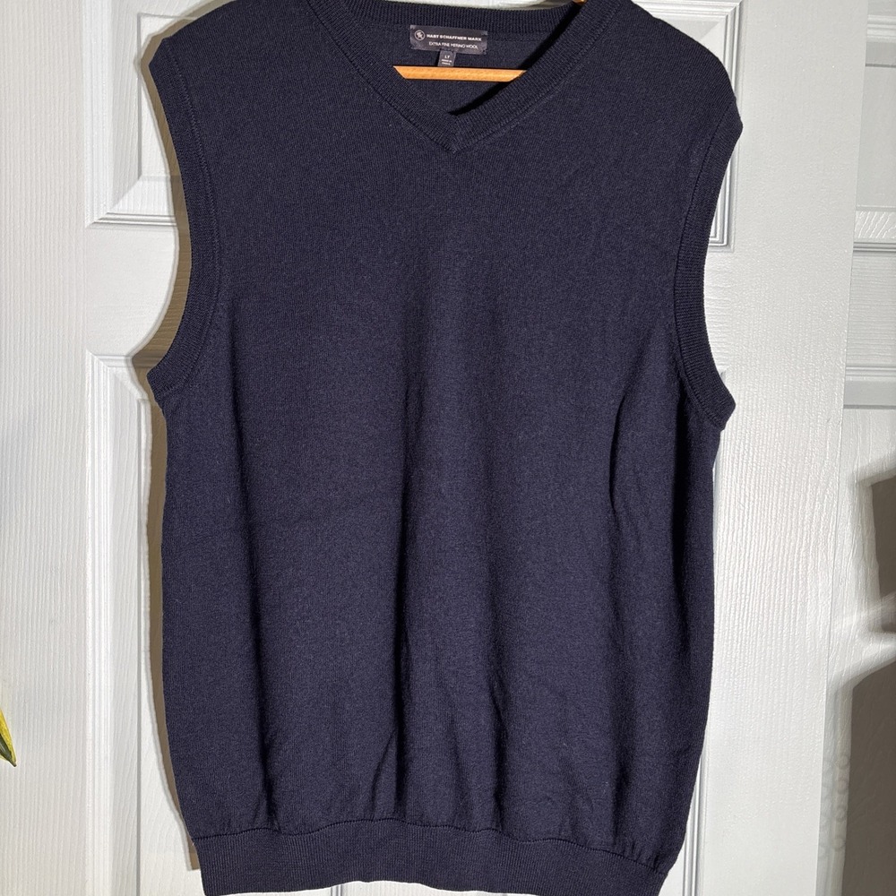 Hart Schaffer Marx Extra Fine Merino Wools Sweater Vest Sz LT